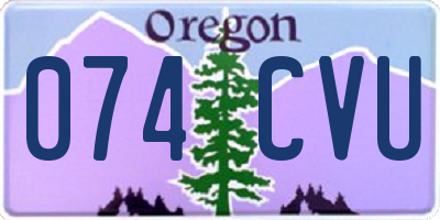 OR license plate 074CVU