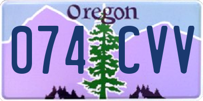 OR license plate 074CVV