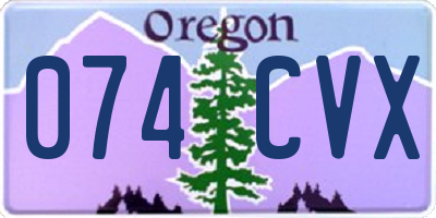 OR license plate 074CVX