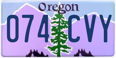 OR license plate 074CVY