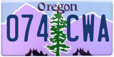 OR license plate 074CWA