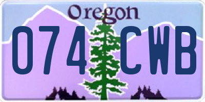 OR license plate 074CWB