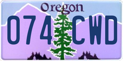 OR license plate 074CWD