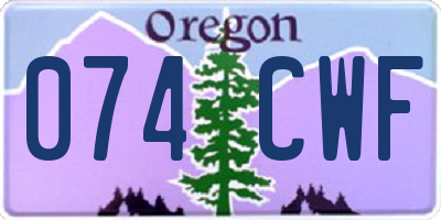 OR license plate 074CWF