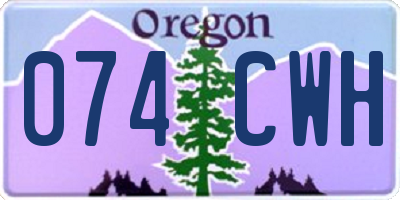 OR license plate 074CWH