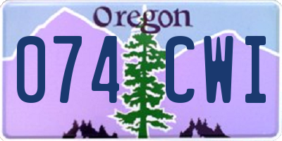 OR license plate 074CWI