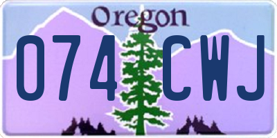 OR license plate 074CWJ