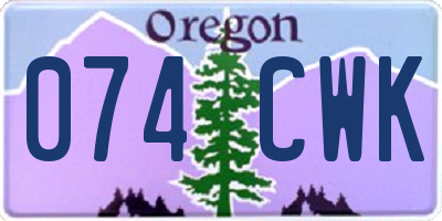 OR license plate 074CWK