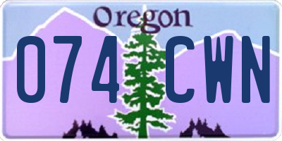 OR license plate 074CWN