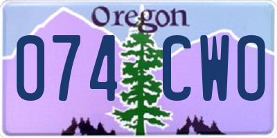 OR license plate 074CWO