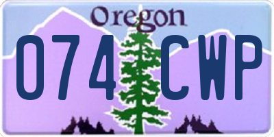 OR license plate 074CWP