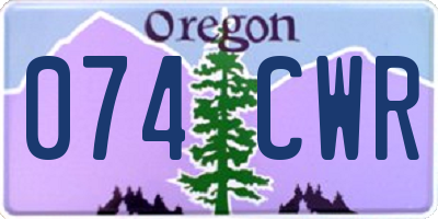 OR license plate 074CWR