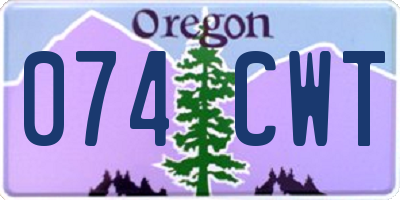 OR license plate 074CWT