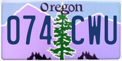 OR license plate 074CWU