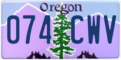 OR license plate 074CWV