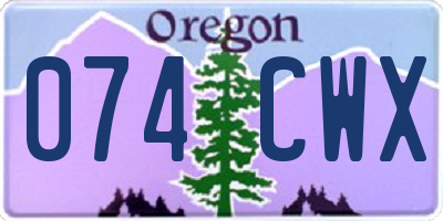 OR license plate 074CWX