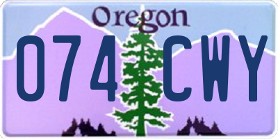 OR license plate 074CWY