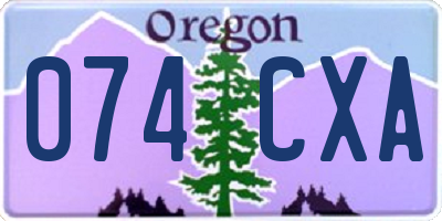 OR license plate 074CXA