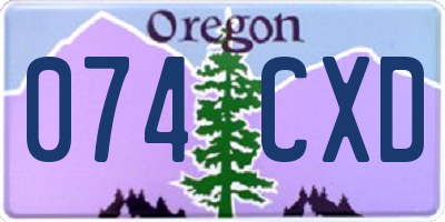 OR license plate 074CXD