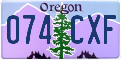 OR license plate 074CXF