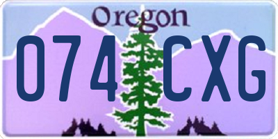 OR license plate 074CXG