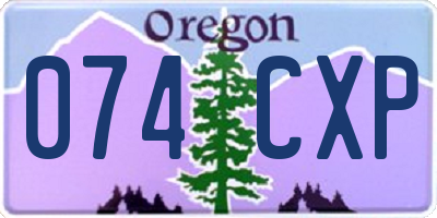OR license plate 074CXP
