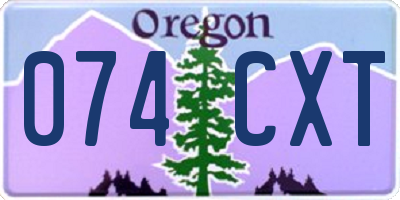 OR license plate 074CXT