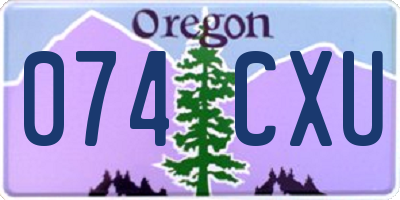 OR license plate 074CXU