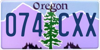 OR license plate 074CXX