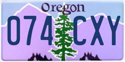 OR license plate 074CXY