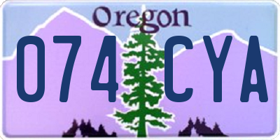 OR license plate 074CYA