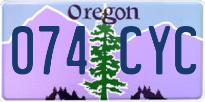 OR license plate 074CYC