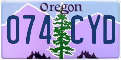 OR license plate 074CYD
