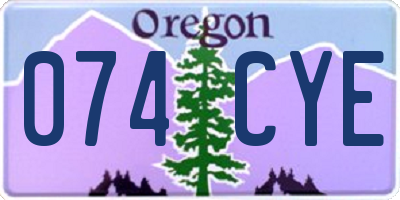OR license plate 074CYE