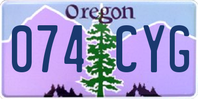 OR license plate 074CYG