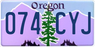 OR license plate 074CYJ