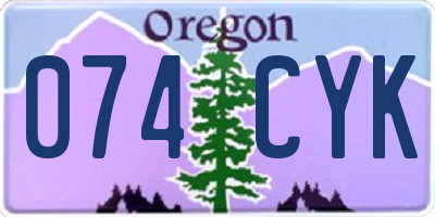 OR license plate 074CYK