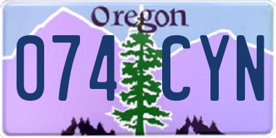 OR license plate 074CYN