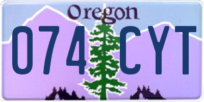 OR license plate 074CYT