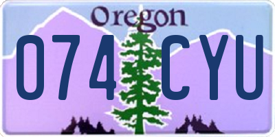 OR license plate 074CYU