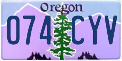 OR license plate 074CYV