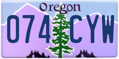 OR license plate 074CYW