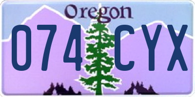 OR license plate 074CYX