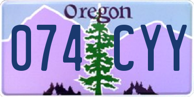 OR license plate 074CYY