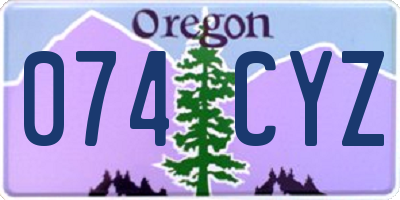 OR license plate 074CYZ