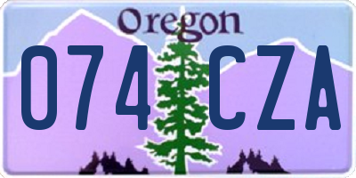 OR license plate 074CZA