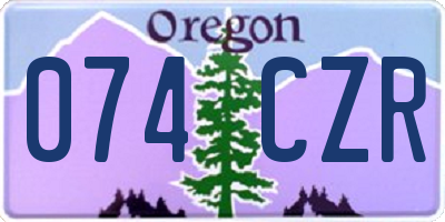 OR license plate 074CZR