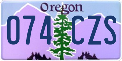 OR license plate 074CZS