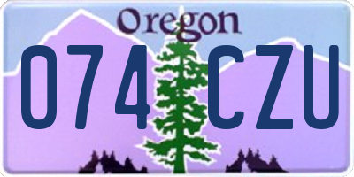 OR license plate 074CZU