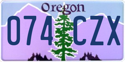 OR license plate 074CZX